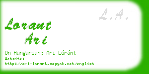 lorant ari business card